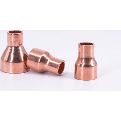 6.35 8 9.52 10 12 12.7 15mm ID 99.9% Copper End Feed Solder Reducer Reducing Plumbing Fitting Coupler For Air Condition