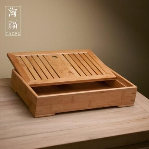 Slatted Box * Tea Serving Bamboo Tray 28*19cm Bamboo Tea Table Chinese Tea Set Natural Bamboo Tray Traditional Chinese Tea Tray
