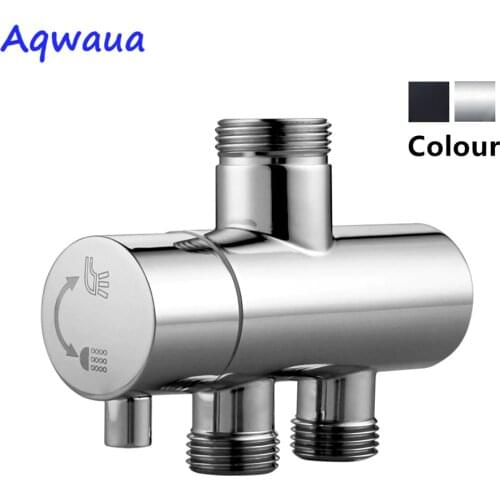 Aqwaua Shower Faucet Diverter 3 Way Shower Arm Diverter 2 Functions Faucet Valve for Shower Mixer Brass Body Chrome Plated