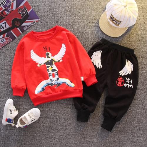 Spring Autumn Children Boys Girls Clothing Suits Fashion Baby Cartoon Printe sport T-shirt Pants 2Pcs/sets Toddler Tracksuit set
