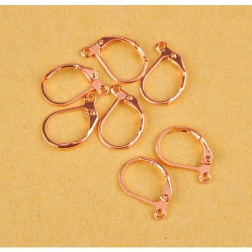 500pcs Rose Gold Plated France Lever Earring Hooks Wire Settings Base Earrings Hoops For Jewelry Making Finding Supplies