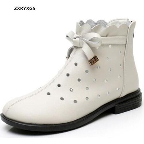 2021 New Fashion Breathable Spring Summer Boots Hole Shoes Sandals Cool Boots Flat Large Size Elegance Comfortable Woman Boots