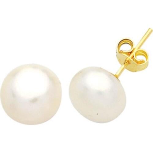 Gold Pearl Earrings EIN004-Certified 14K Gold-A perfect gift for your Loved Ones-Ephesus Gold & Diamond