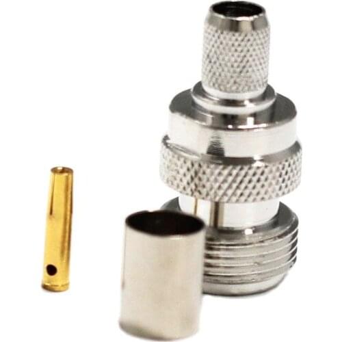 1pc N Type Female Jack RF Coax Connector Crimp For LMR240 Cable straight 50 Ohm nickel Wholesale