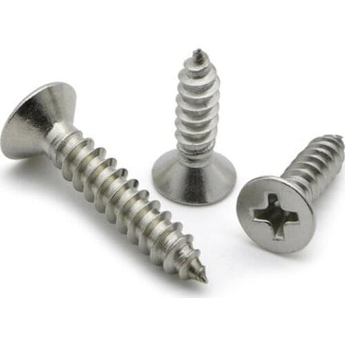 32pcs M3.5 304 stainless steel Phillips countersunk cross flat head screws bolts self-tapping screw bolt GB846 8mm-60mm long