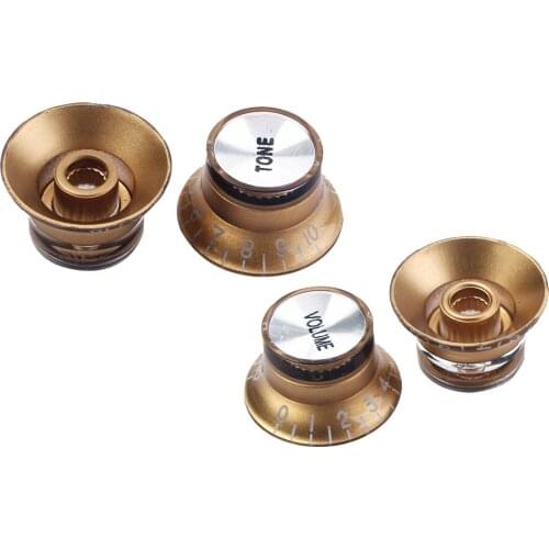 4 Pcs of Set Top Hat Knob Guitar Volume Tone Knob for Guitar