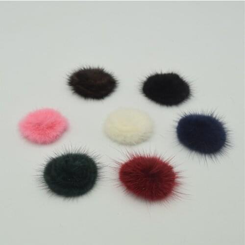 5pcs 4.5cm Single Color Mink Fur Flower Mink Fur Ball Pompon Flower DIY for Jewellery Making
