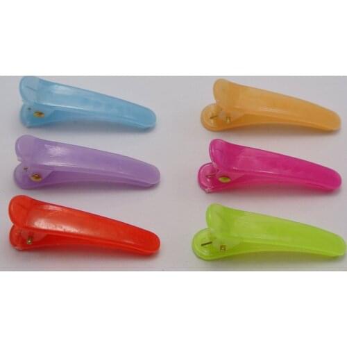50 Mixed Colour Plastic Prong Alligator Hair Clips Bows DIY 35mm