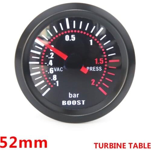 52mm CarTurbo boost gauge Meter warning function Automotive instrument Turbio pressure turbine gauge