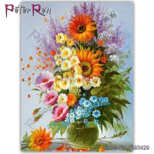 Diy Diamond Embroidery Beautiful flowers Full Diamond Painting Sunflower daisy Mosaic Cross Stitch crystal Needlework Home Decor