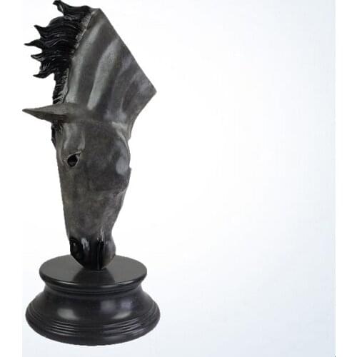 Bronze Horse Head Sculpture Bronze Animal Bust Sculpture Large Horse Bronze Bust Statue Ornament Modern Art Home Office Decor