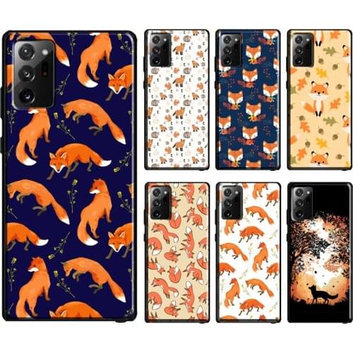Autumn Fox Leaves Fall Phone Case For Samsung Galaxy S20 FE Note 20 S21 Ultra S8 S9 S10 Note 10 Plus S10e Coque