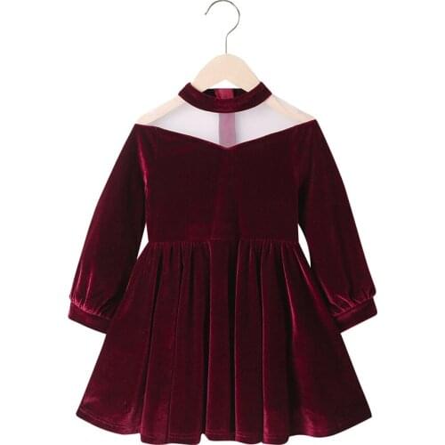 Children Spring Autumn Long Sleeve Prom Dress Little Girl Luxury Velvet Ball Gown For Kids 1-6 Years New Year Gifts