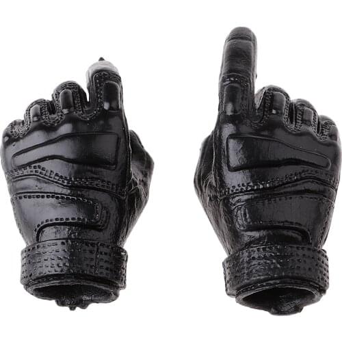 For 1:6 Scale Action Figure Black Gloves Hands Clothing Accessories