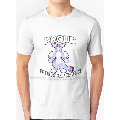 Proud Dutch Angel Dragon T Shirt 100% Pure Cotton Furry Fursona Anthro Pride Dutch Angel Dragon Dad D A D Dragon Fluffy Cartoon