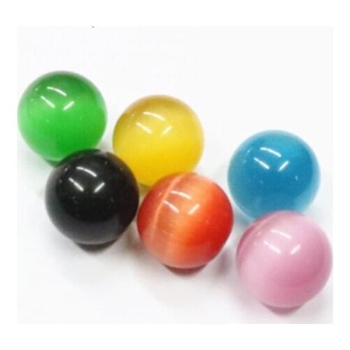 HUANHUAN Jewelry Multicolor Crystal Ball Stone Opal Beads 16mm 5PCS Wholesale Ornament Cristal Cat Eyes No Hole Jewellery B3262