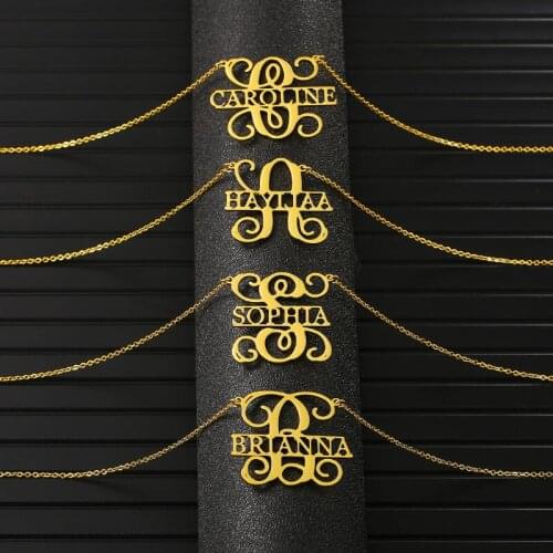 Personalized Custom Name Pendant Necklace First Letter Capital Written Stainless Steel Necklace For Anniversary Birthday Jewelry