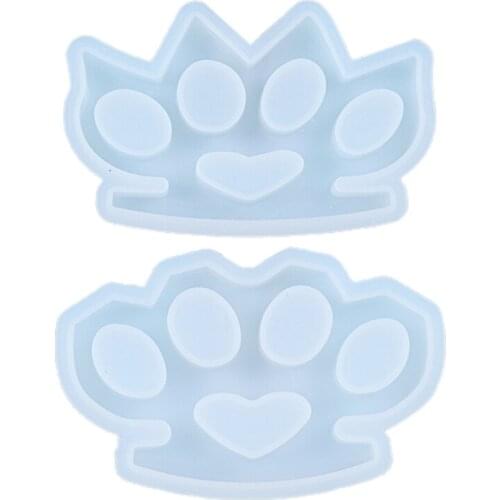 Crystal Epoxy Resin Mold 4 Cavity Knuckle Dusters Casting Silicone Mould DIY Crafts Self-Defense Weapon Making Tools