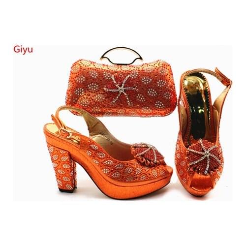 Italian Shoe with Matching Bag Sets African Woman Matching Italian Shoe and Bag Set Nigerian Shoes and Bag Set! SSN1-17