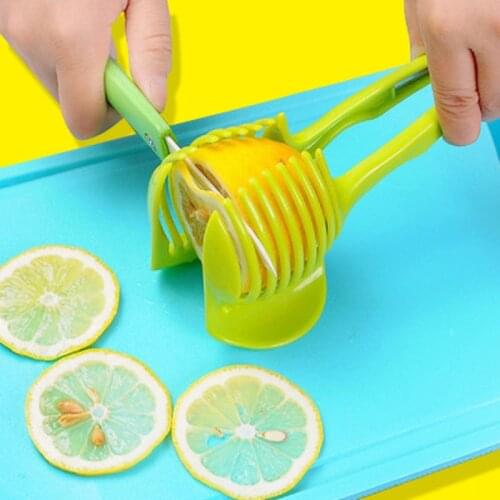 1PC Fruit Vegetables Slicer Round Tomato Lemon Egg Holder Cutter Tool Handheld Kitchenware Tomato Slicer Bread Clip Kitchen