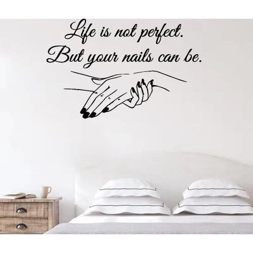 Exquisite Nail Salon Wall Sticker Art Mural Beauty Salon Quotes Decoration For Women Girls Bedroom Decor Vinyl Wall Decal