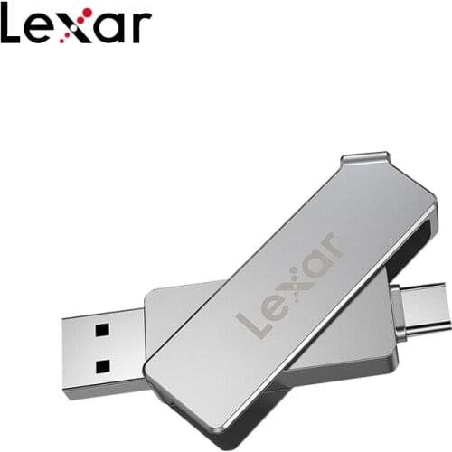 Original Lexar D30c USB 3.1 Type C Dual Pendrive 32GB 64GB 128GB Type A Memory Stick Metal Flash Drive U Disk For Phone/Computer