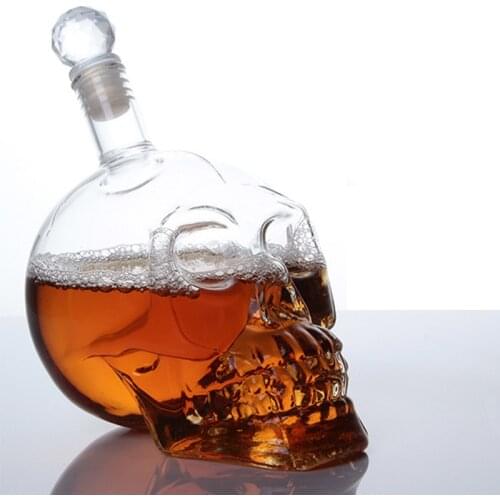 Creative Crystal Glass Skull Head Cup Vodka-Shot Whiskey Wine Tea Drinking Shot Bottle Decanter Drinkware Bar Halloween Gift