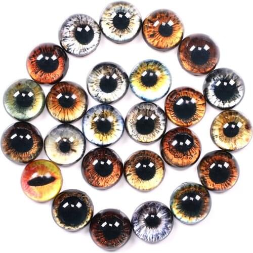 20 Pcs 8/10/12/14/16/18/20mm Super Thin Blythe Doll Eyes Photo Round Glass Cabochon Diy Flat Back Handmade Jewelry Findings