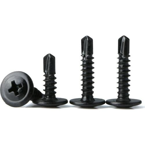 M4.2 Black phosphated Steel Phillips Truss Washer Head Self-Drilling Screws Tek