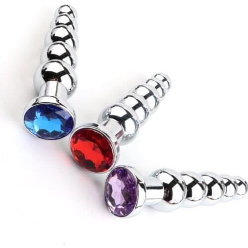 Metal Anal Long Plug For Men Women Gay Sexual Dilator Steel Anus Beads Butt Plugs Jewel Big Massage Sex Toys Goods For Adult