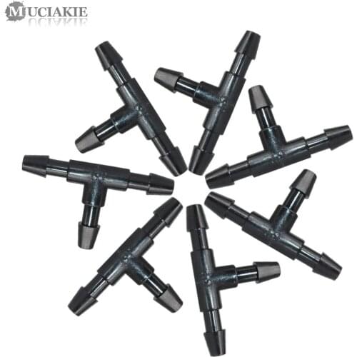 MUCIAKIE 1/8'' Barb Plastic Adapter Garden Tubing Irrigation Tee Water Connector Barbed Water Splitter Irrigation Fittings
