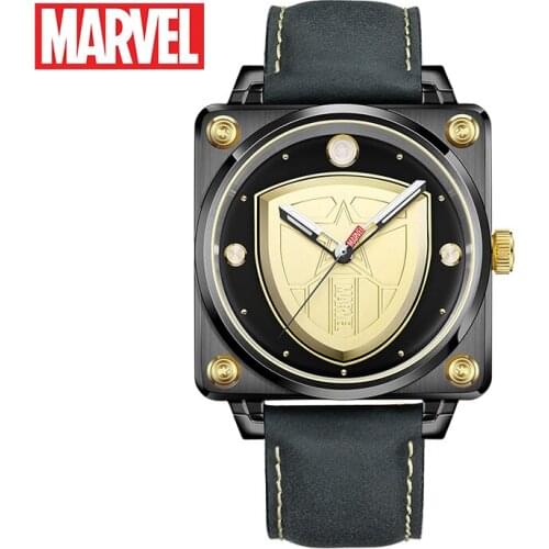 Disney Marvel Avengers captain America Shell rectangle men quartz watches luminous calendar stainless Relogio Masculino m-9070