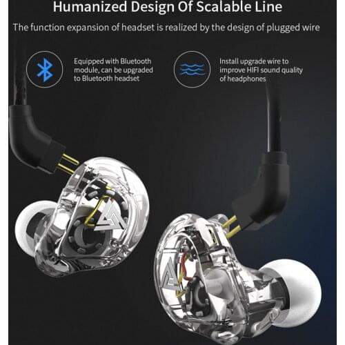 QKZ VK1 4DD Earphone Detachable Cable Earbuds 3.5mm In-Ear Wired Super Bass Stereo Hifi Headset