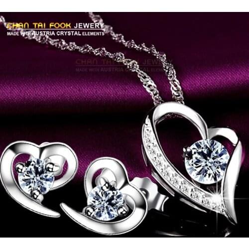 IREACESS New Arrival Wedding Jewelry sets with brand Genuine SWA Element Austrian Crystal Necklace Earrings Set