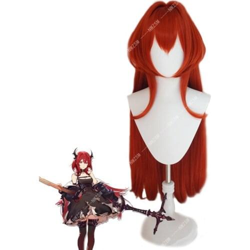 Game Arknights Operator Surtr Cosplay Wig Women Red Long Heat Resistant Fiber Hair Surtr Costume Role Play Wigs