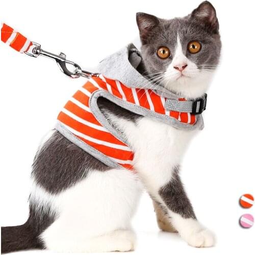 Pet Cat Harness Leash Set Breathable Harness With Leash For Puppies Kittens Comfortable Pet Clothes Vest Harness Pet Supplies