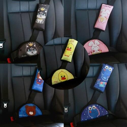 Adjustable Car Seat Belt Pad Cartoon Premium Safety Harness Neck Shoulder Support Pillow Sturdy Adjuster Device For Children