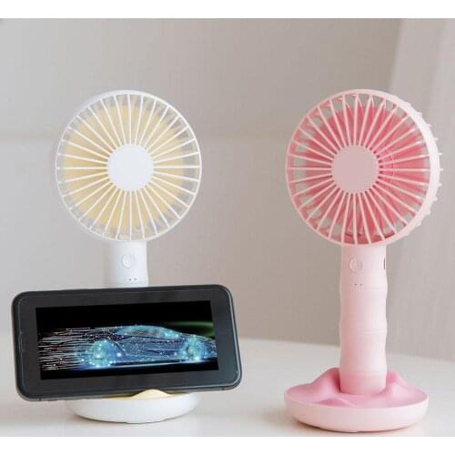 Handheld Portable USB Rechargeable 3-Speed Mode Desktop Phone Holder Cooling Fan Outdoor USB Fan Air Cooler