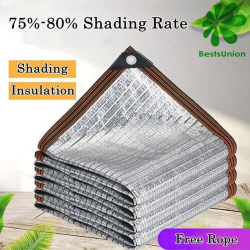 Silvery Aluminum Foil Sunshade Net 75%-80% Shading Rate Balcony Garden Flower Succulent Plants Cover Protection Sun Shade Sail