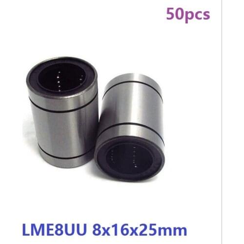 50pcs/lot LME8UU linear motion bearings linear ball bushing for CNC router for 3D printer parts linear guide 8x16x25