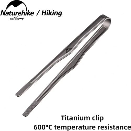 Naturehike Outdoor Camping Tableware Picnic BBQ meal Clip Titanium Clip Kitchen Tweezer Picnic Barbecue Cooking Tongs Food Clip