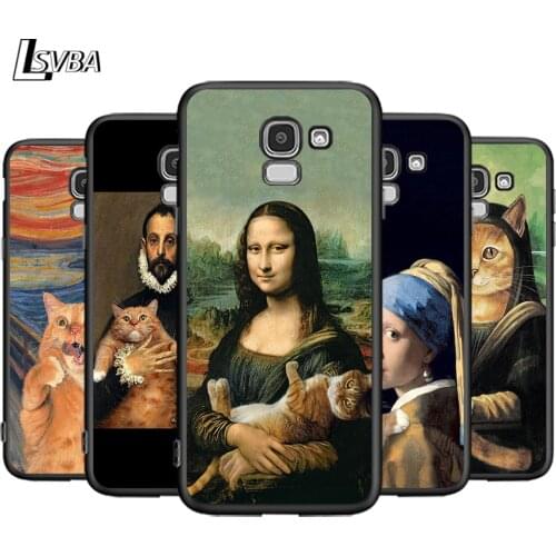 Funny Cat Art Aesthetics For Samsung Galaxy J2 J3 J4 Core J5 J6 J7 J8 Prime duo Plus 2018 2017 2016 Silicone Phone Cover