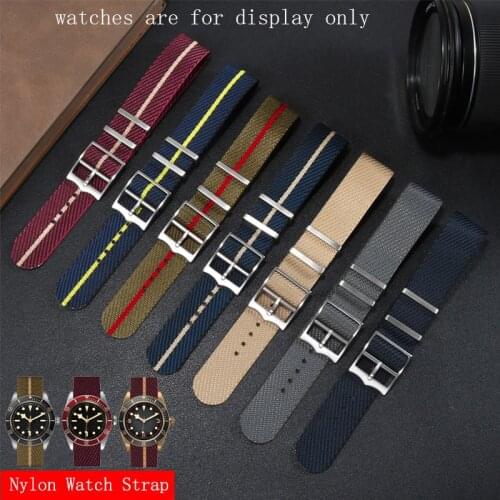 CICIDD Canvas Nylon Strap Fine Steel Buckle Substitute Omega Seiko Men And Women Watch Chain 20mm 22mm