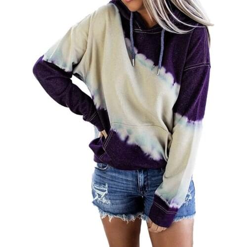 Tie-Dye Printed Hooeded Sweatshirt Long Sleeve Pullover 2020 Autumn Winter New Fashion Streetwear Casual Loose Pocket Hoodies