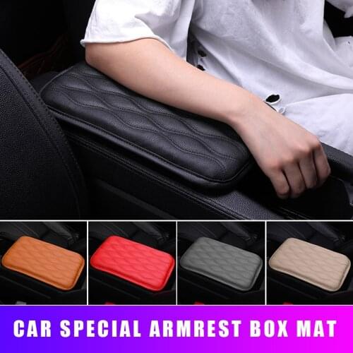 Universal Armrest Box Cushion Leather Auto Center Console Pad Sponge Car Chair Mat