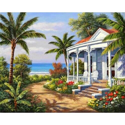 Frameless painting by numbers wall decor diy picture oil painting on canvas for home decor 4050 Tropical