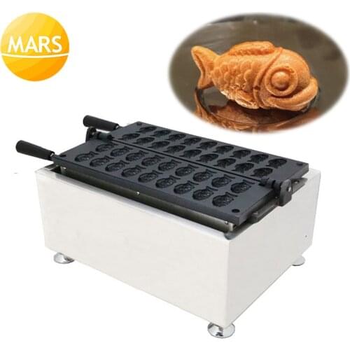 Japanese Taiyaki Dessert Fish Shaped Waffle Maker Mini Custard Taiyaki Cake Snacks Machinery 18pcs Small Taiyaki Baker Pan