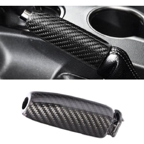 Carbon Fiber Car Handbrake Cover Carbon Fiber Handle Protector Replacement For Ford Mustang 2015 2016 2017 2018 2019 2020