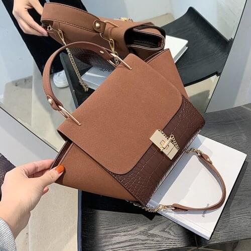 2022 Fashion New High quality Matte PU Leather Womens Designer Handbag Chain Shoulder Messenger Bag v