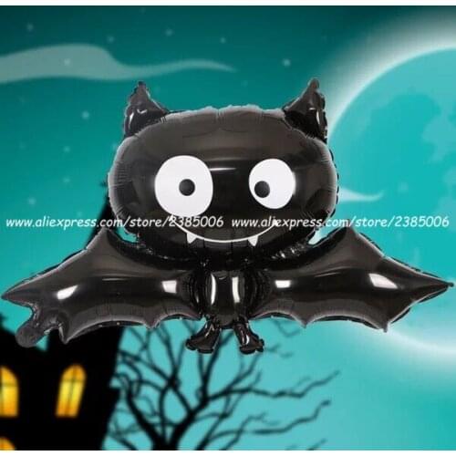 1pcs/lot New 88*60cm black bat Halloween foil balloon toys for children birthday party balloons Free shipping